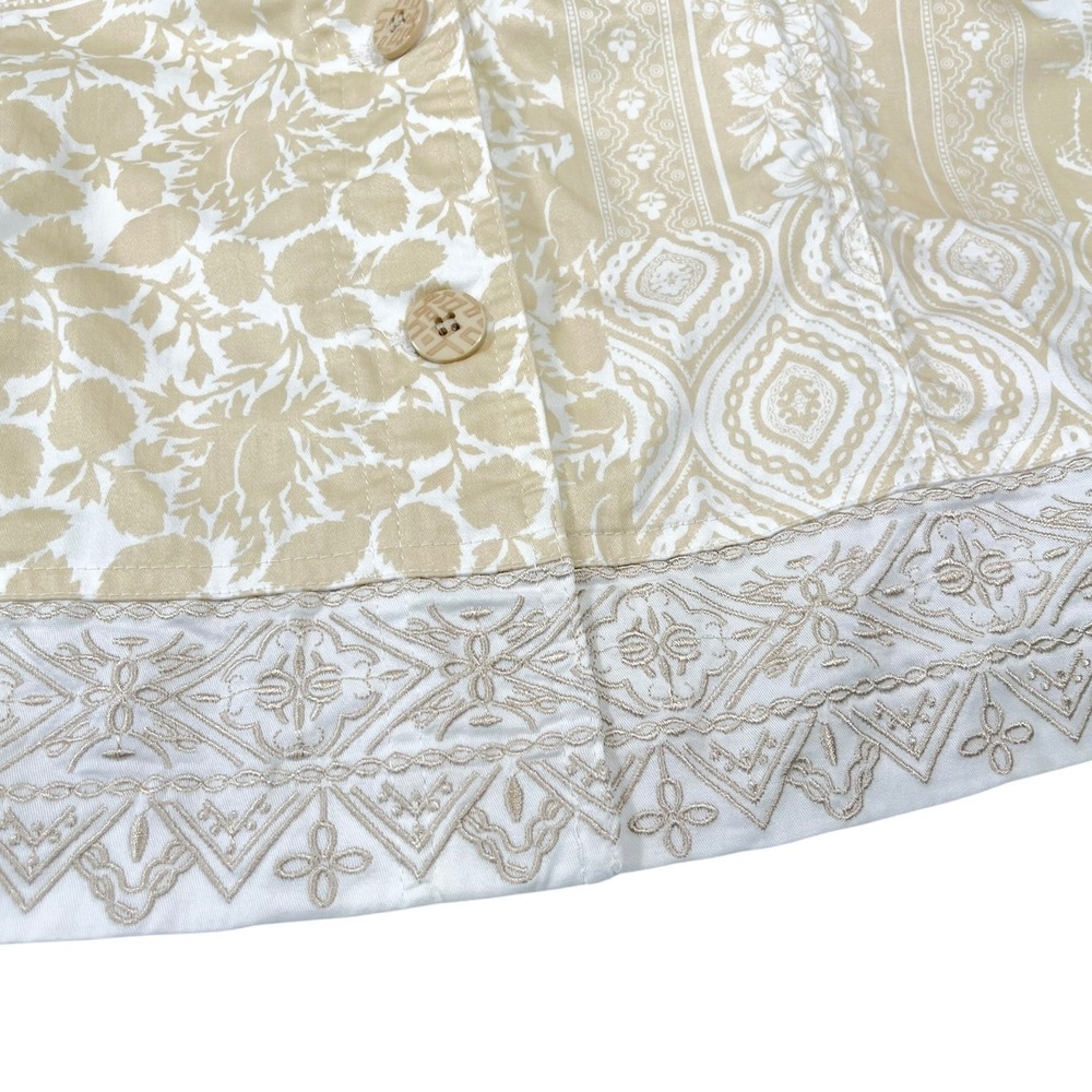 Drapers & Damon 18 Beige Button Up Jacket/Blazer Floral Embroidered Boho Coastal - Picture 8 of 8